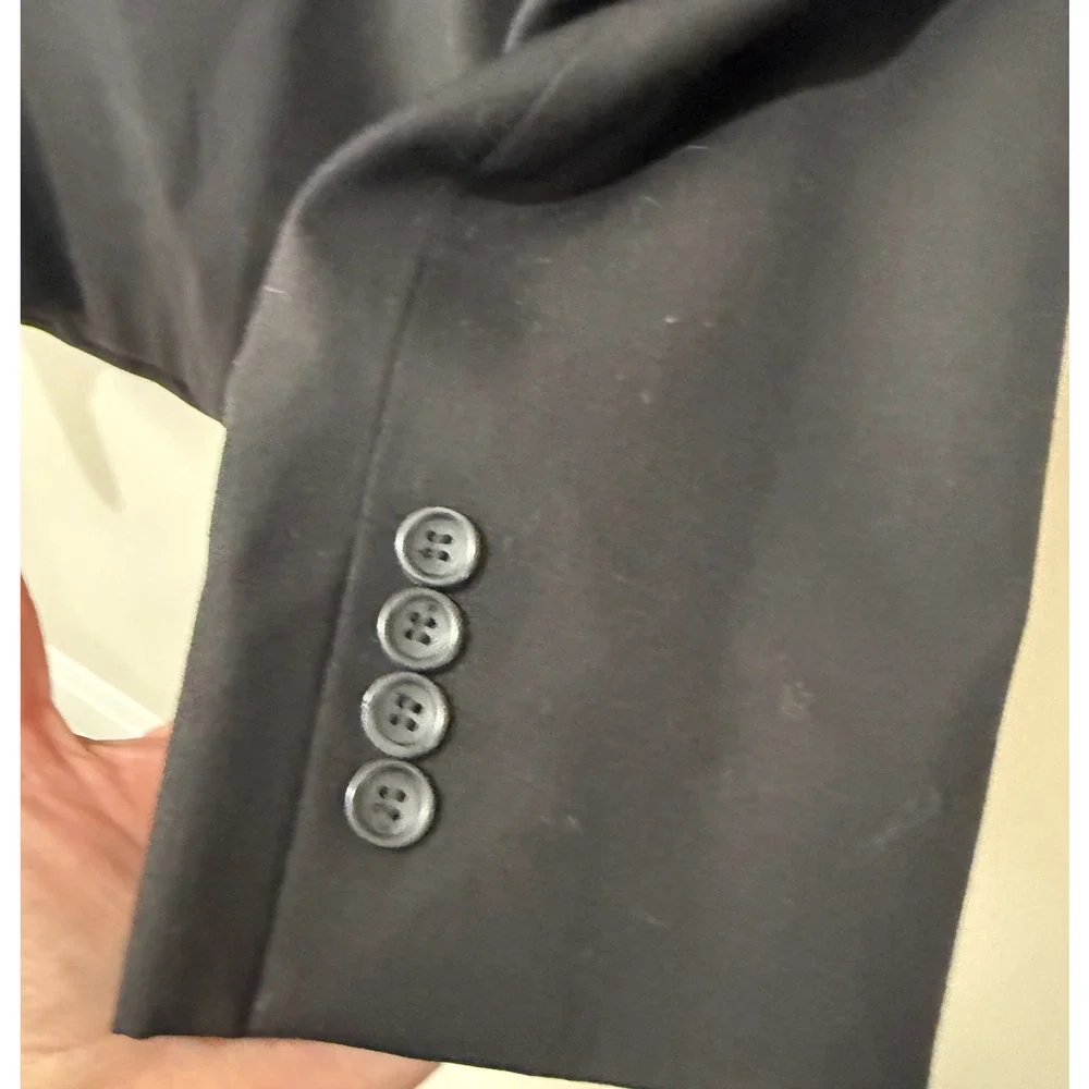 Pronto Uomo 48R Men's Platinum Blazer Black 100% Wool 2 Button Sport Coat - Picture 3 of 7